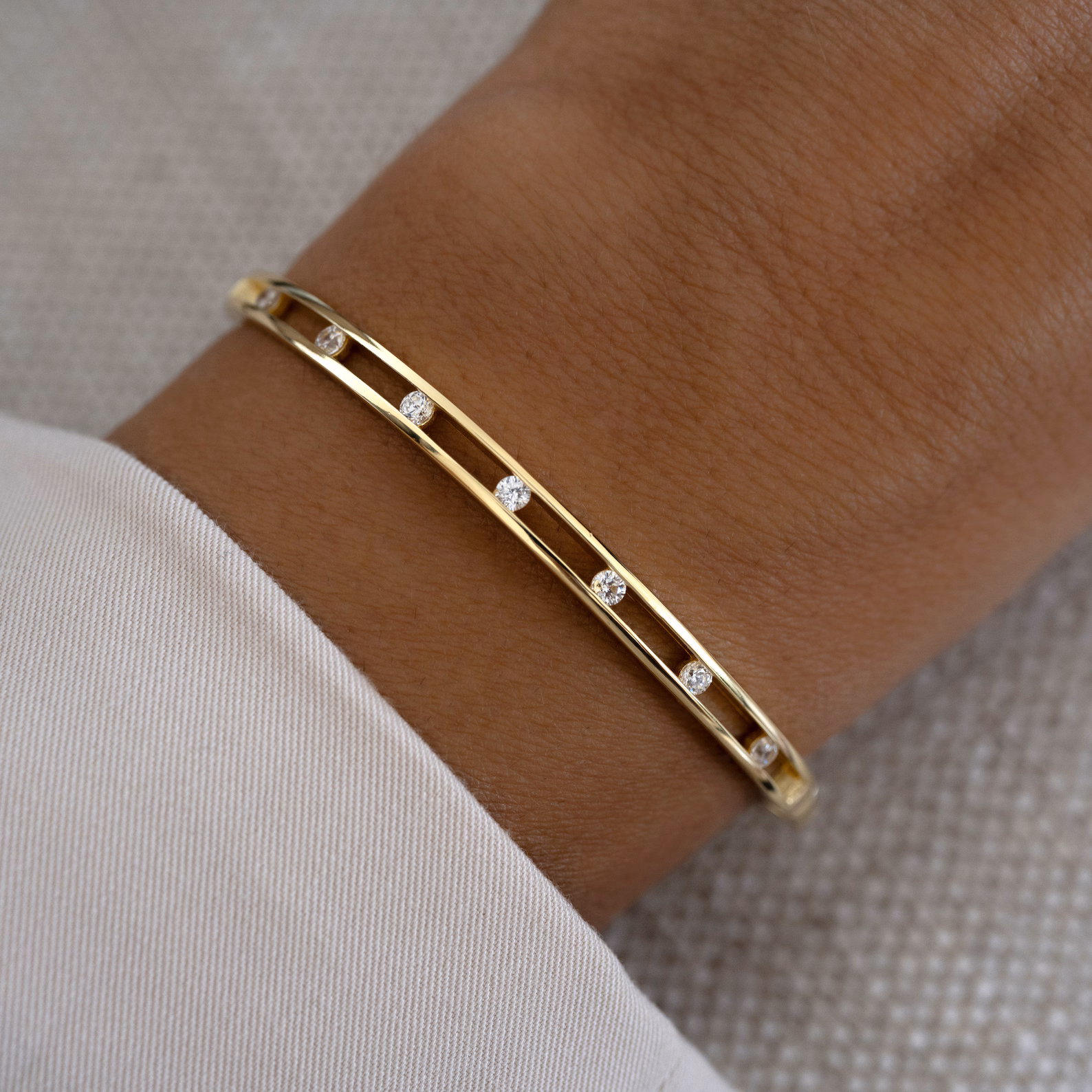 Sami Jewels Dainty Gold Solid Bangle Bracelet