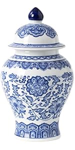 Chinoiserie Blue & White Ginger Jar Vase