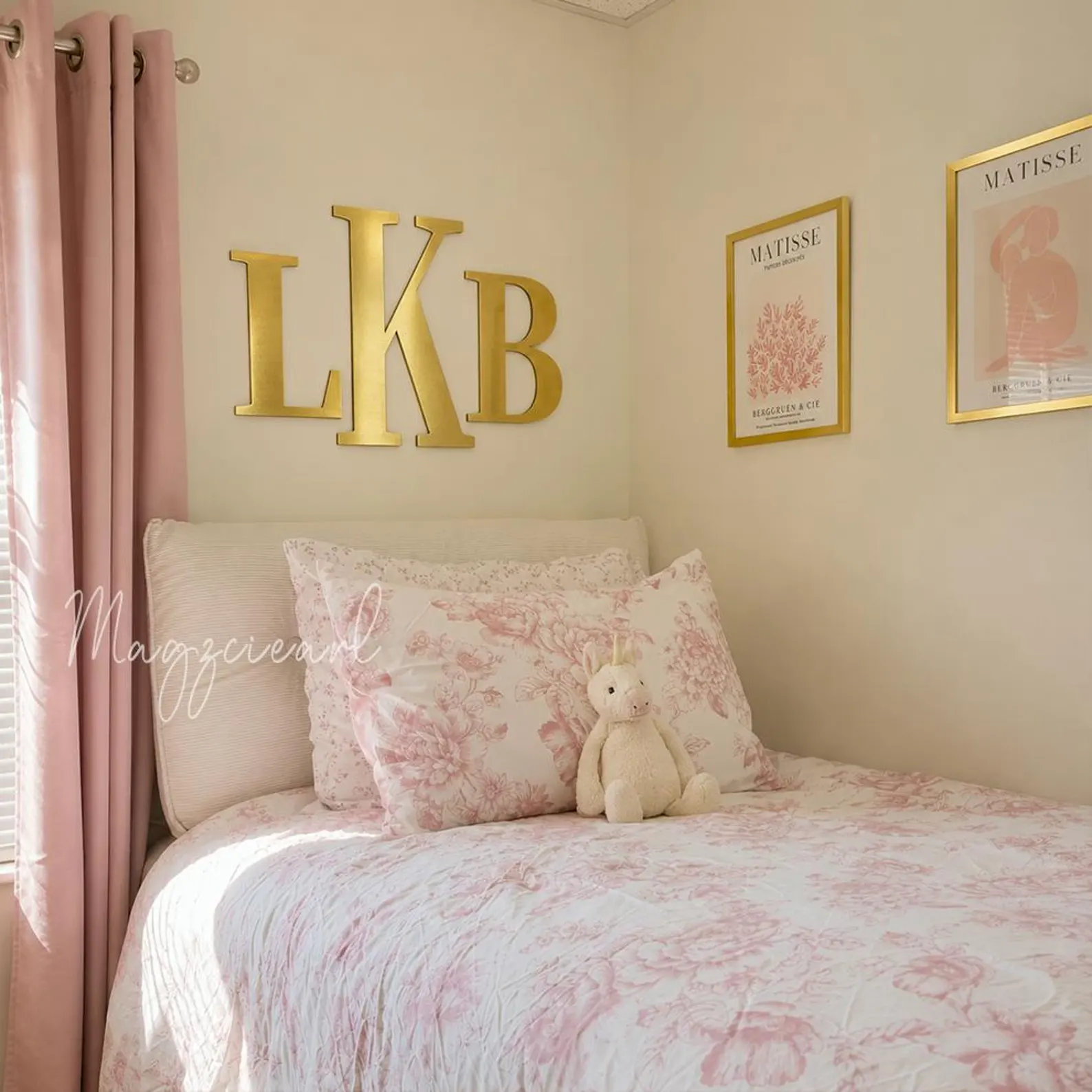 Custom Gold Acrylic Monogram Wall Decor — Dorm & Bedroom