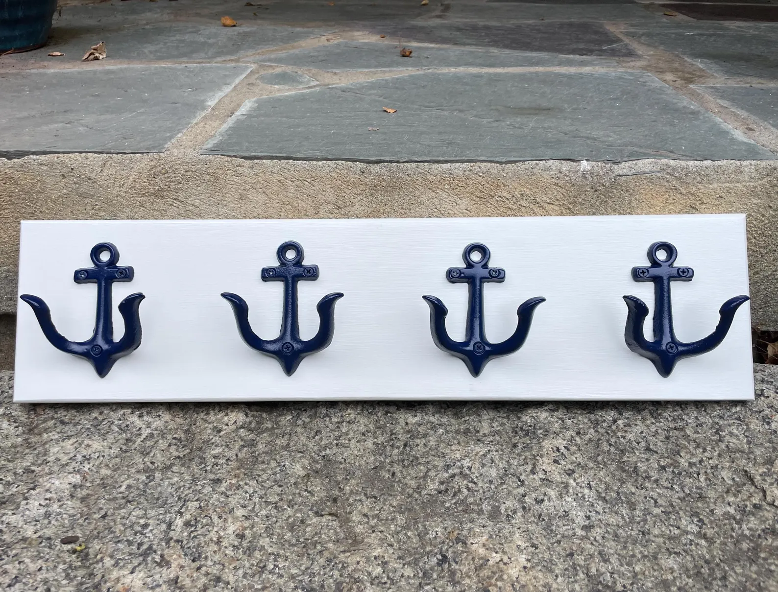 Handmade Nautical Anchor Hook Coat & Towel Rack — White Pine