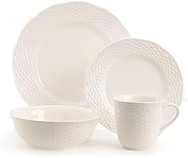 Pfaltzgraff Nantucket Basketweave 16-Piece Dinnerware Set