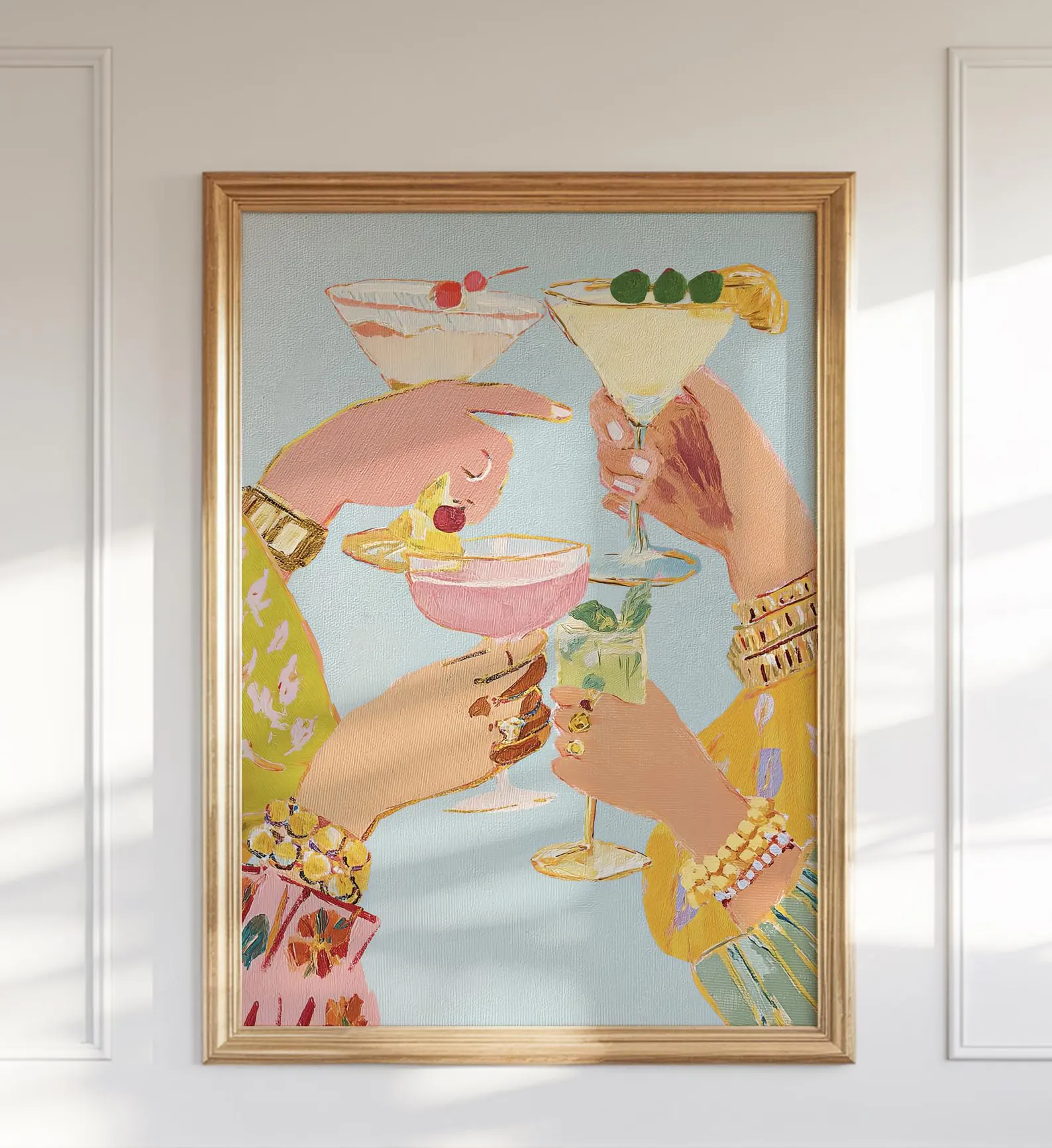 Cocktail Cheers Preppy Bar Print — Painterly Martini Art