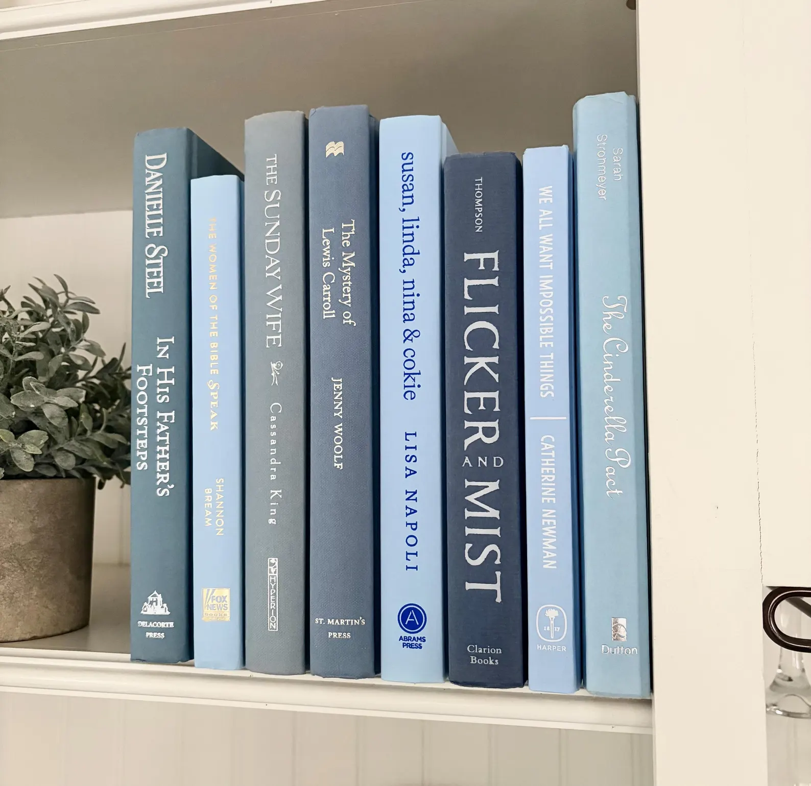 Pretty Blue Decorative Books — Shades of French Blue Bookshelf Stack