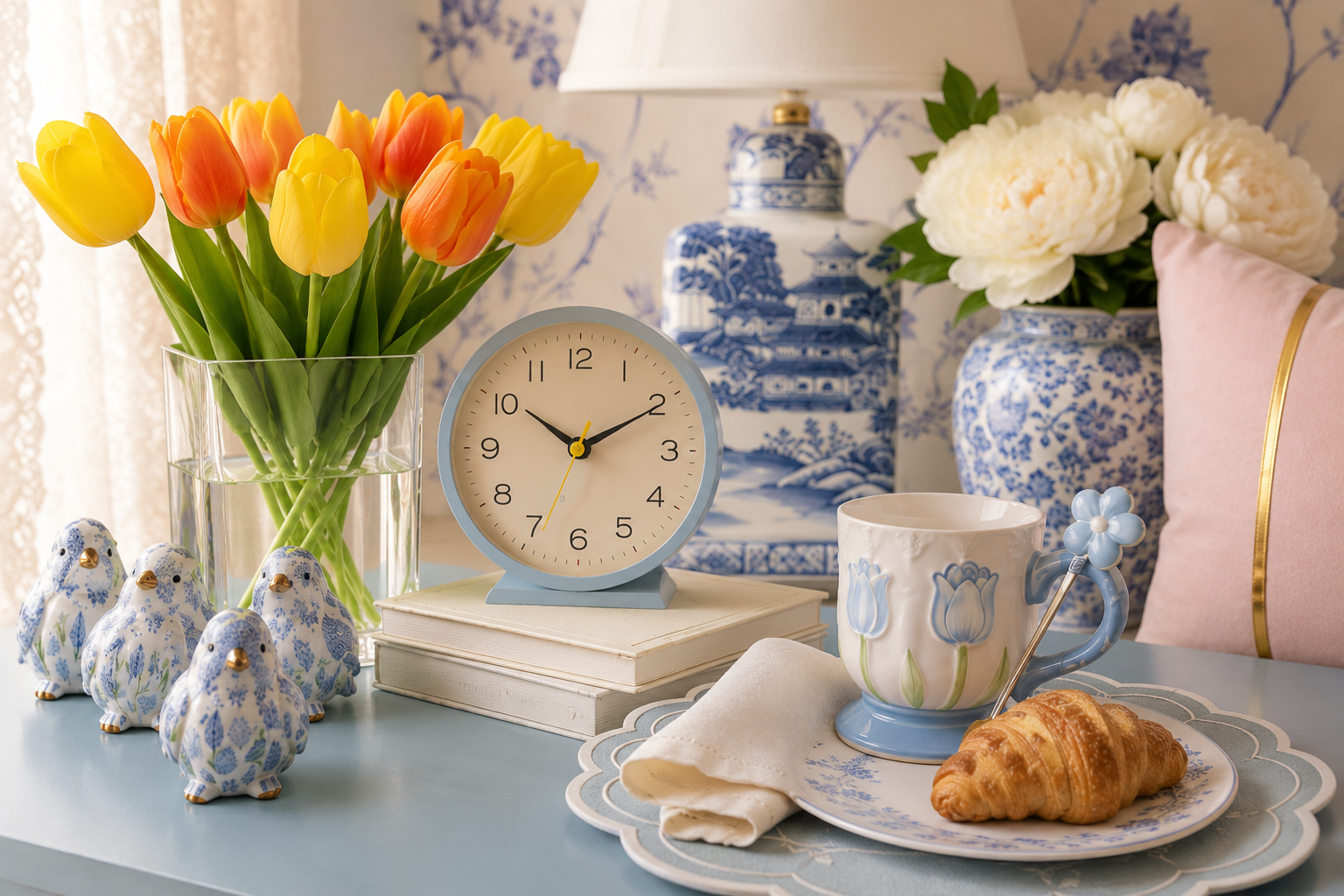 The Blue & White Morning Side Table