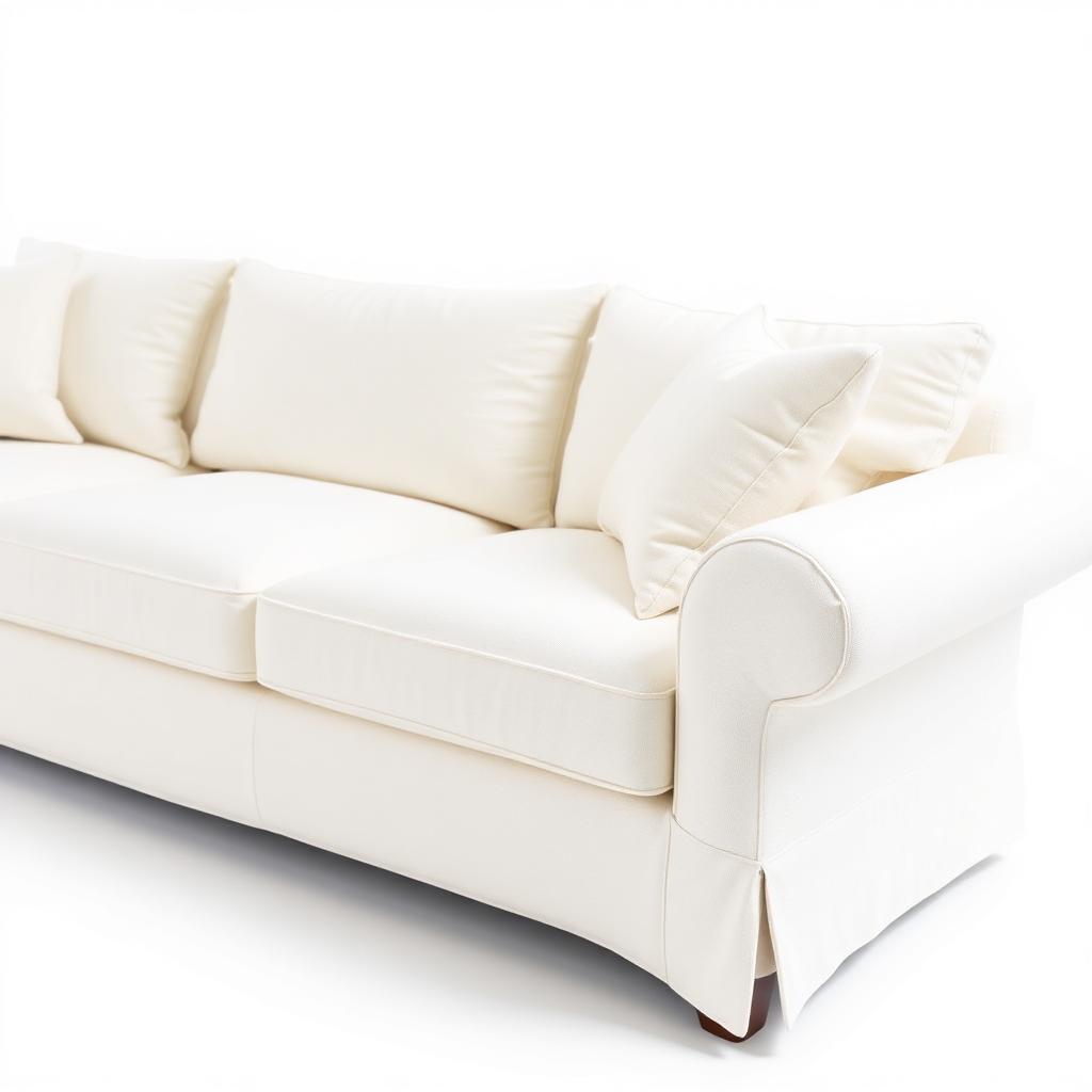 Vorthio Coastal Ivory Slipcovered Sectional Sofa