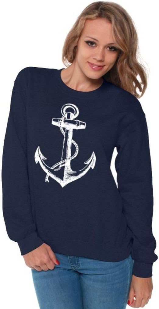 Navy Nautical Anchor Crewneck Sweatshirt
