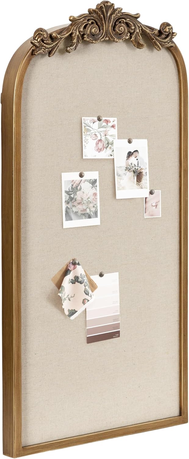 Kate and Laurel Arendahl Ornate Gold Arch Pinboard (13" x 25")