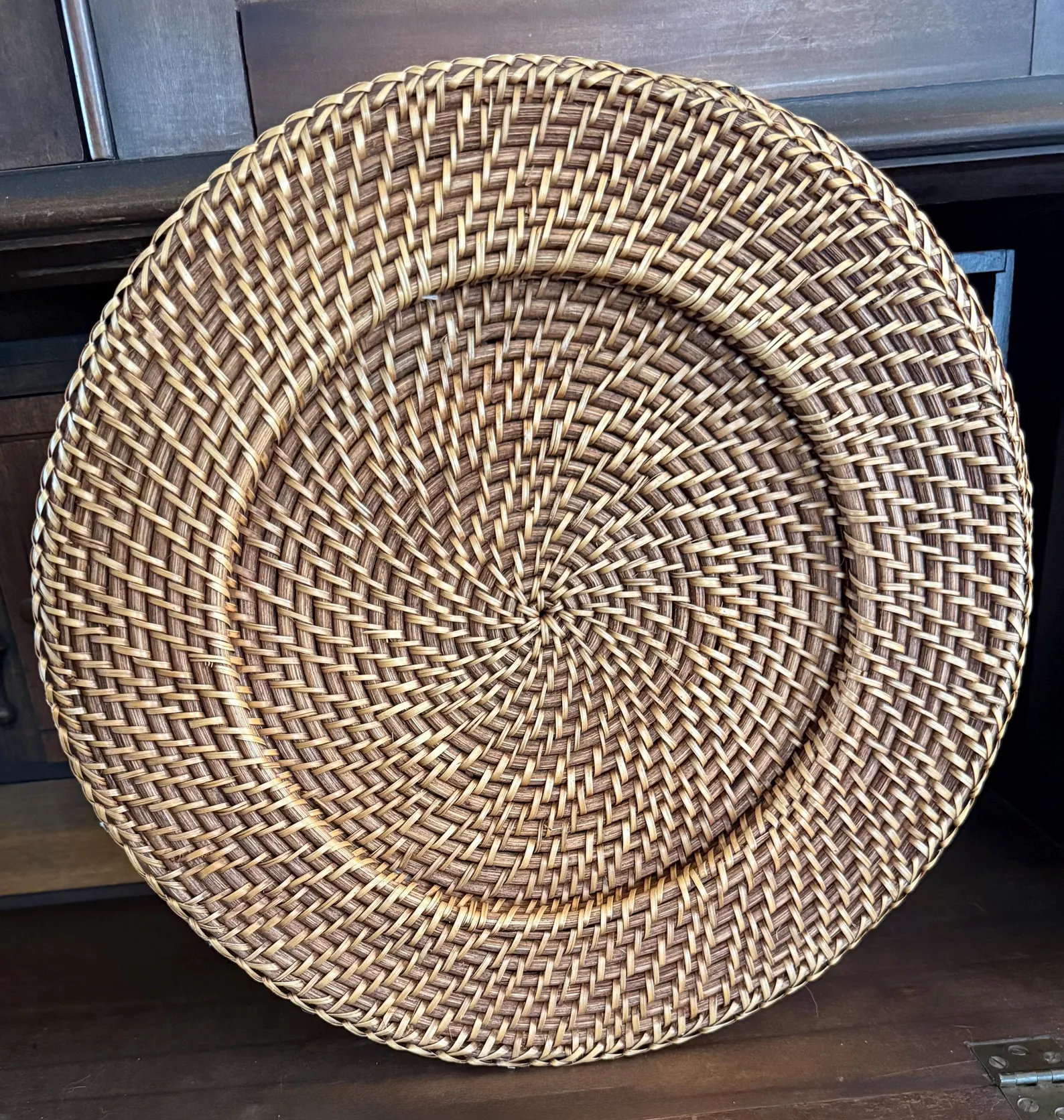 Woven Sturdy Rattan Chargers — Set of 4