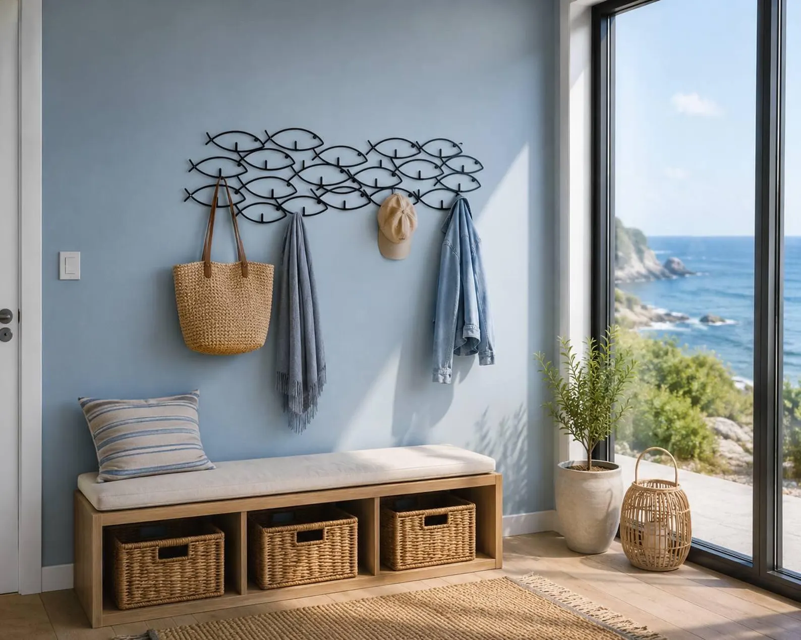 Extra Large Fish Coat Rack — Coastal Wall Hooks