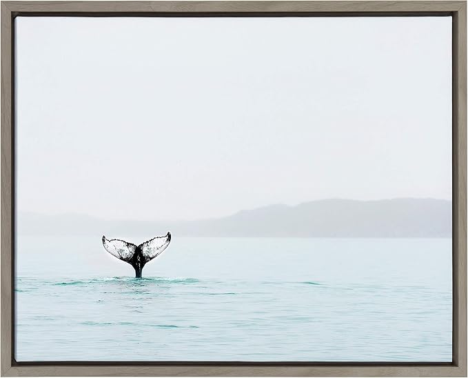 Humpback Whale Tail Framed Coastal Photography Print