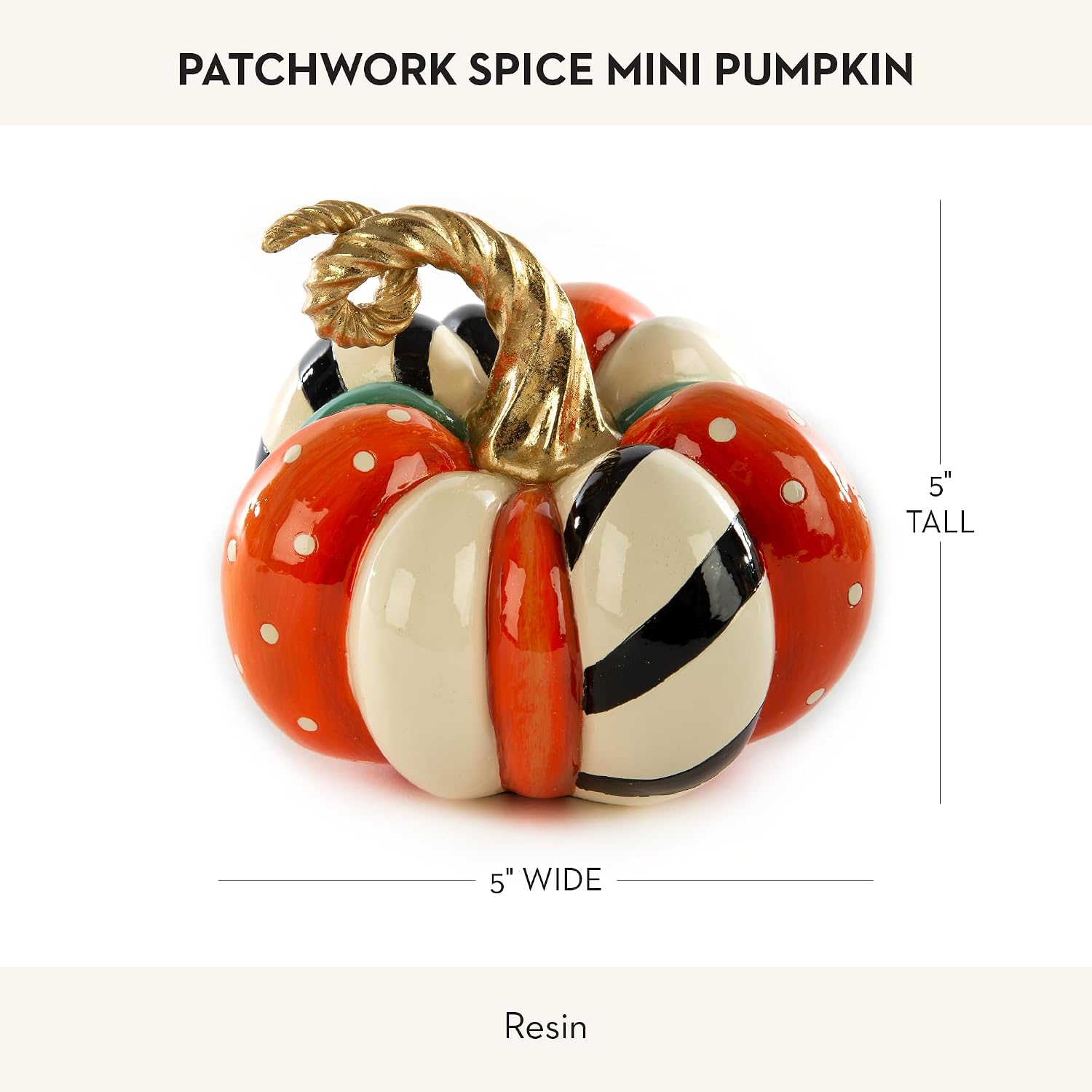 MacKenzie-Childs Patchwork Spice Mini Pumpkin (5")