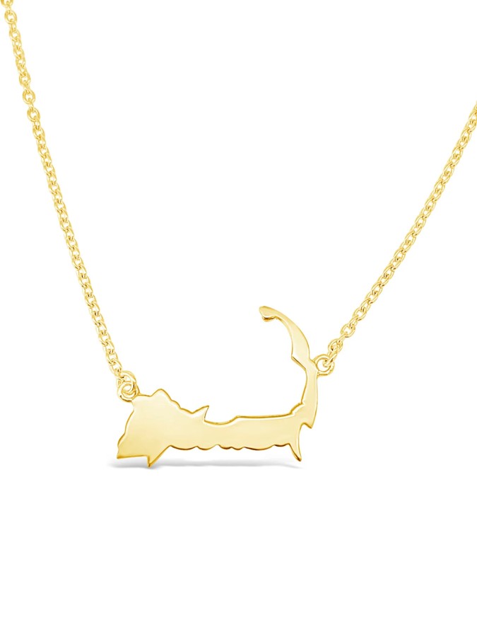 Cape Cod Cut-Out Map Necklace (Gold)