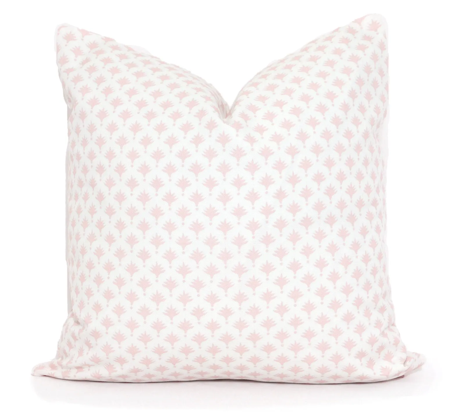 Pale Pink Tiny Palm Print Pillow Cover — Cotton Linen Blend