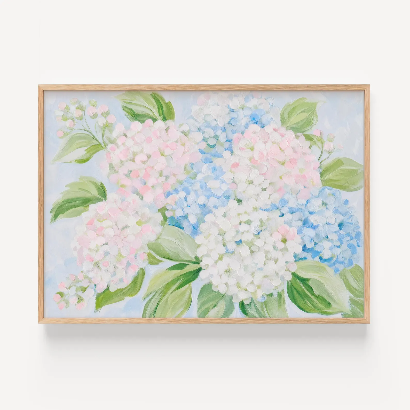 Hydrangea Flowers Print — Pastel Preppy Botanical Wall Art