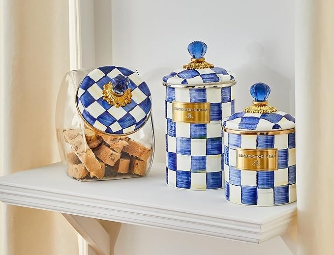 MacKenzie-Childs Royal Check 1-Gallon Cookie Jar