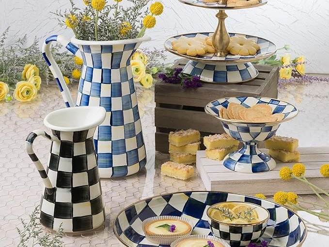 MacKenzie-Childs Royal Check Large Practical Pitcher