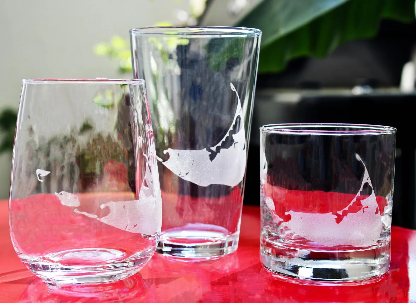 Nantucket Map Engraved Glasses (Set of 4)