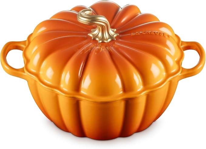 Le Creuset Enameled Cast Iron Figural Pumpkin Dutch Oven — Persimmon