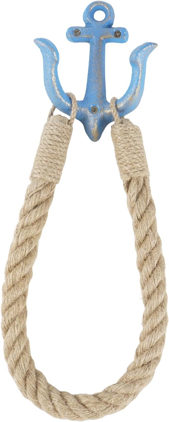 Notakia Nautical Anchor & Jute Rope Wall Hooks (Set of 2)