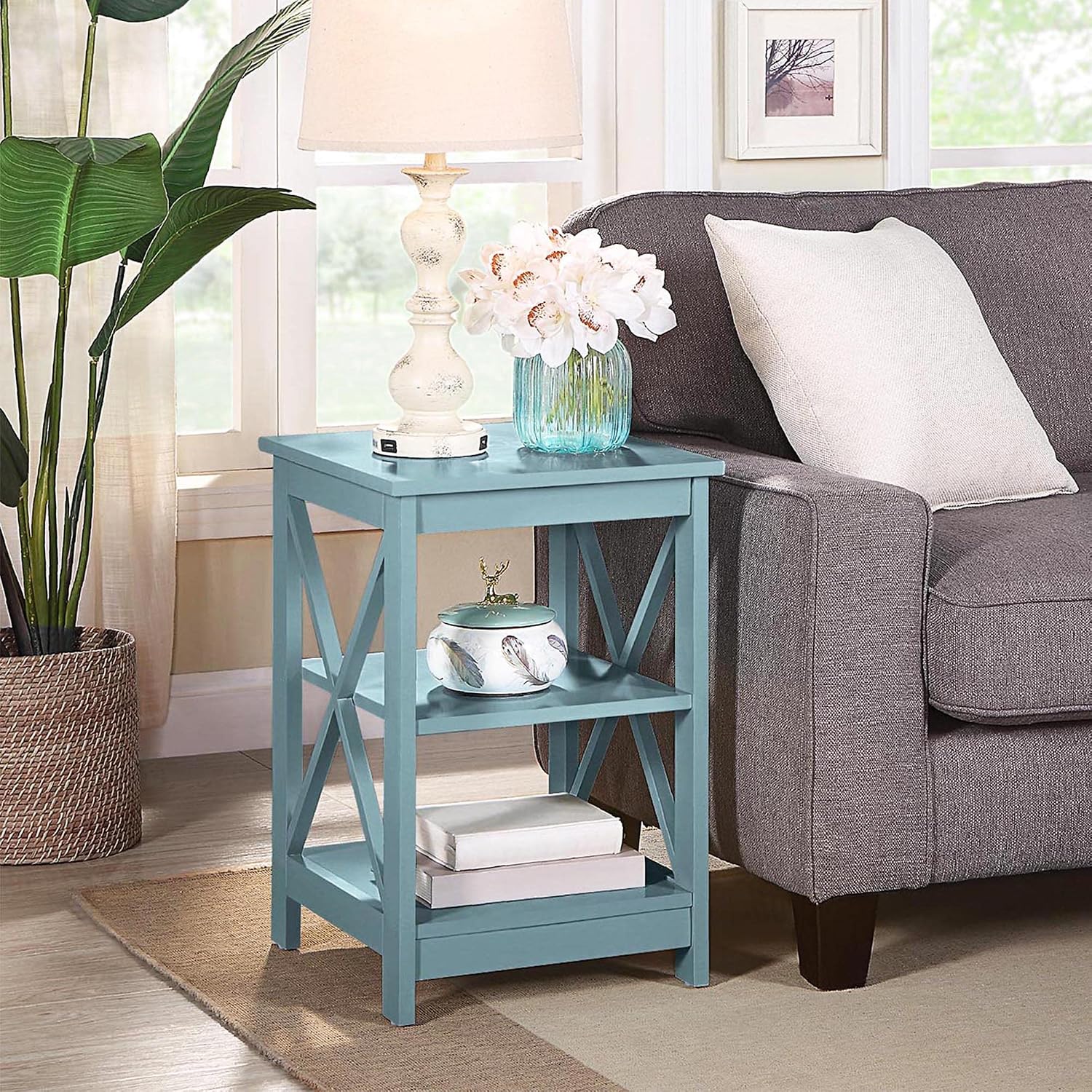 Convenience Concepts Oxford End Table — Sea Foam Blue (15.75")