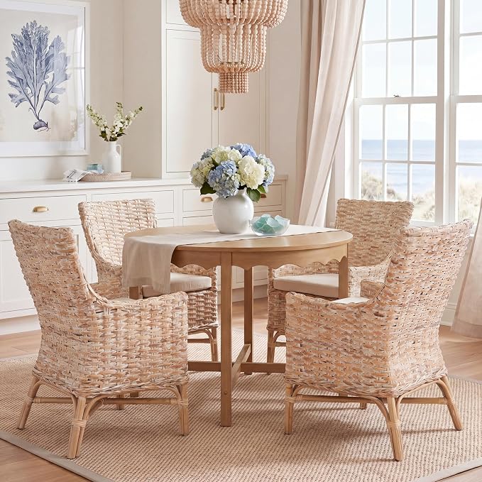Safavieh Cristen Rattan Wingback Dining Chairs with Cushion (Set of 2)