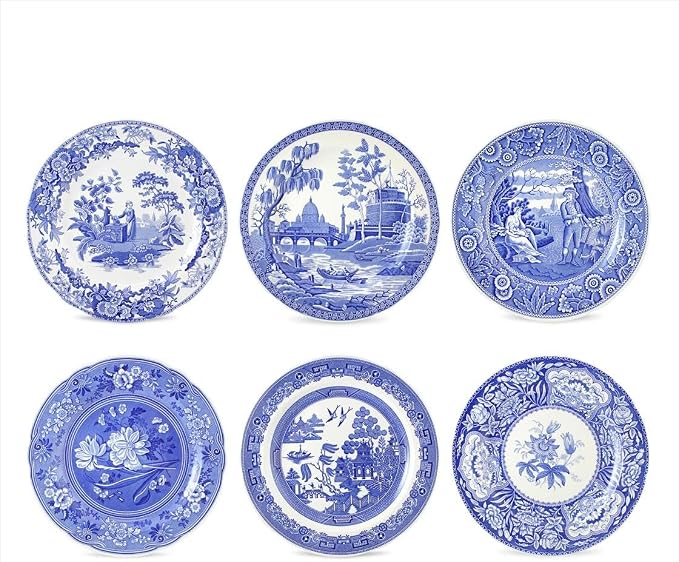Spode Blue Room Georgian Dinner Plates, Set of 6 — Assorted Motifs