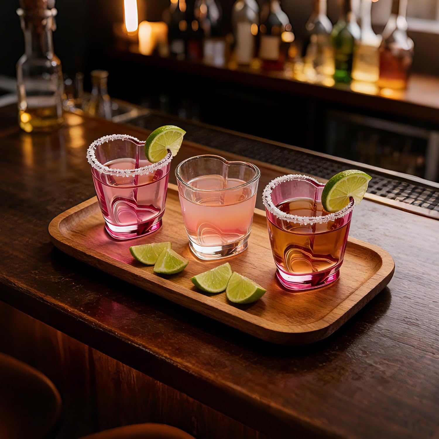 Jaepsing Pink Heart Shot Glasses, 1.5 oz (Set of 6)
