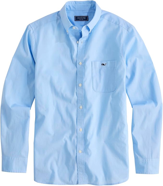 Vineyard Vines Men's Shoreline Perfect Poplin Button-Down (Sky Blue)