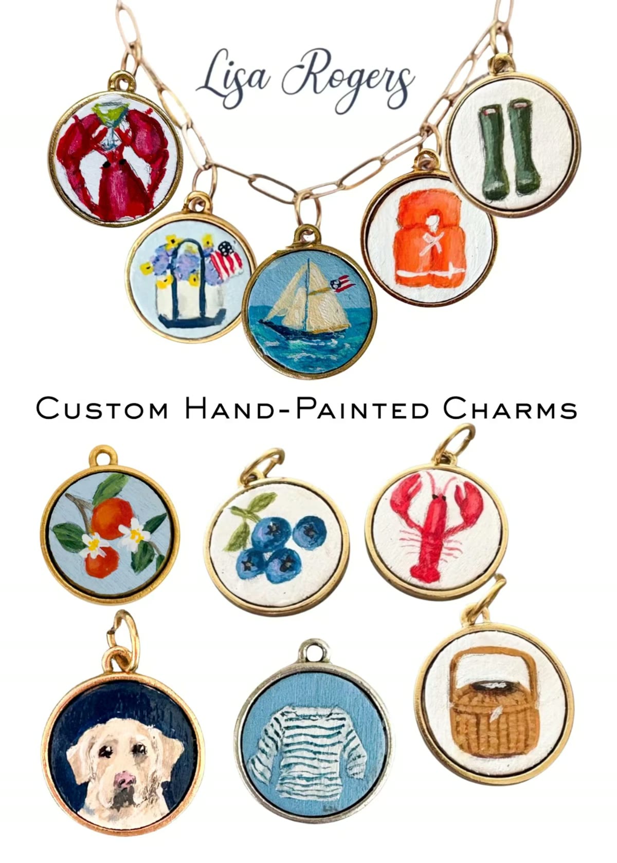 Custom Hand-Painted New England Charms — Lisa Rogers