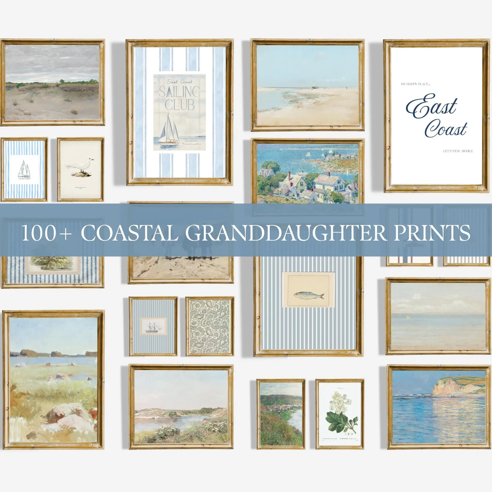Coastal Granddaughter Prints — 100+ Vintage Beach & Sailing Gallery Wall Set