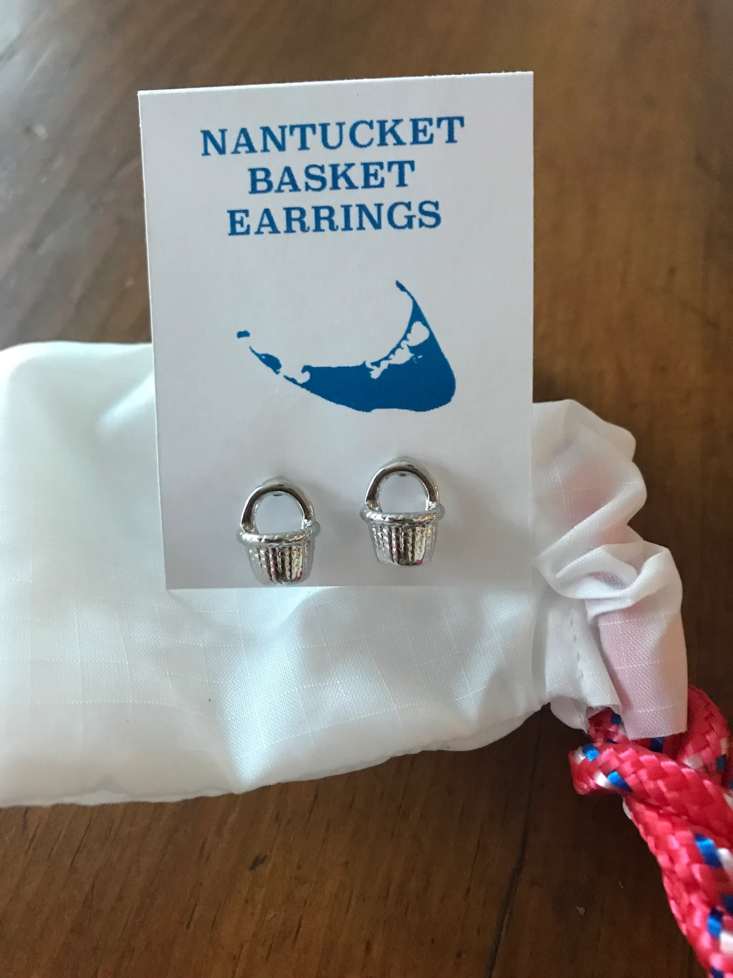 Cape Cod Nantucket Basket Sterling Silver Stud Earrings