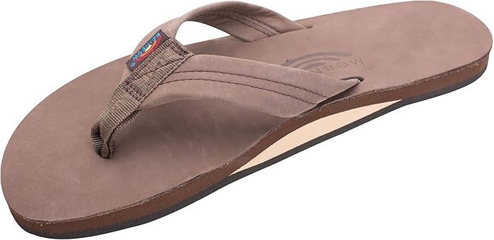 Rainbow Sandals Men's Premier Leather Single Layer Flip Flop — Expresso