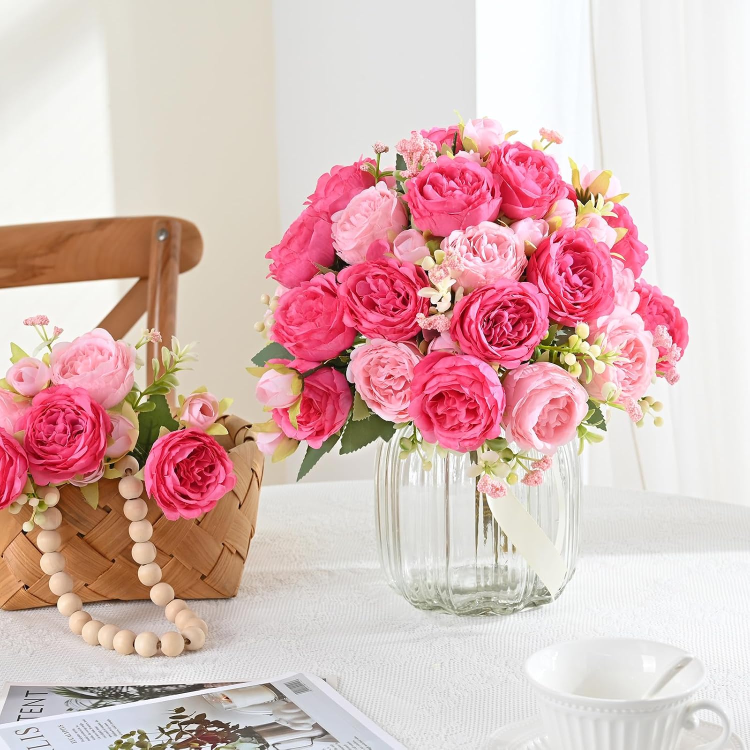 Mixed Pink Artificial Peony Bouquets (2 Packs)