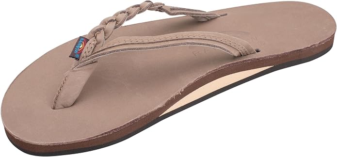 Rainbow Sandals Women's Flirty Braidy Leather Sandal — Dark Brown