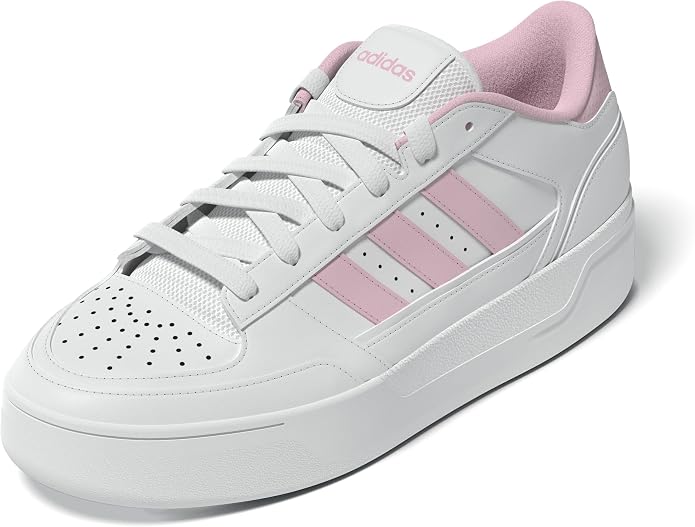 Adidas Courtblock White & Pink Platform Sneakers