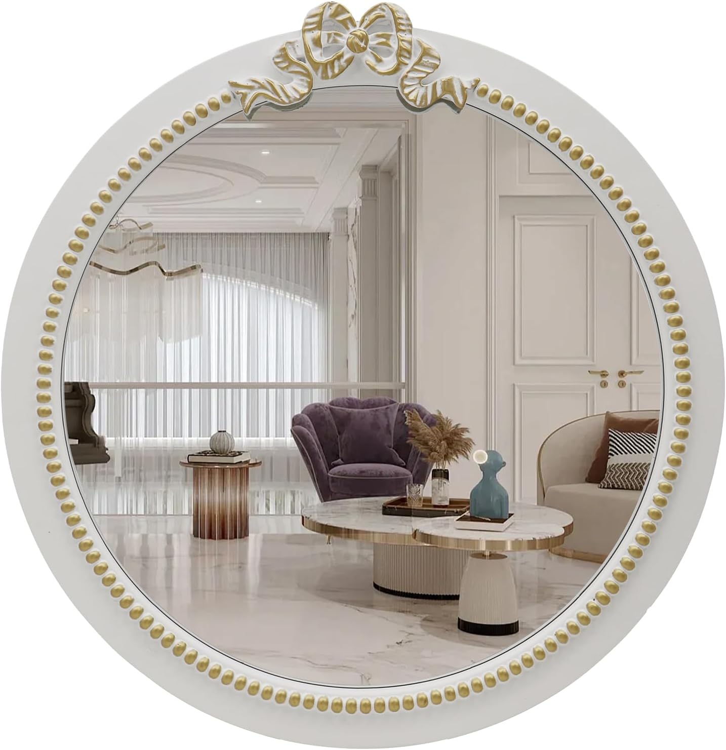 Brass Round Mirror — Farmhouse Traditional Wall Mirror