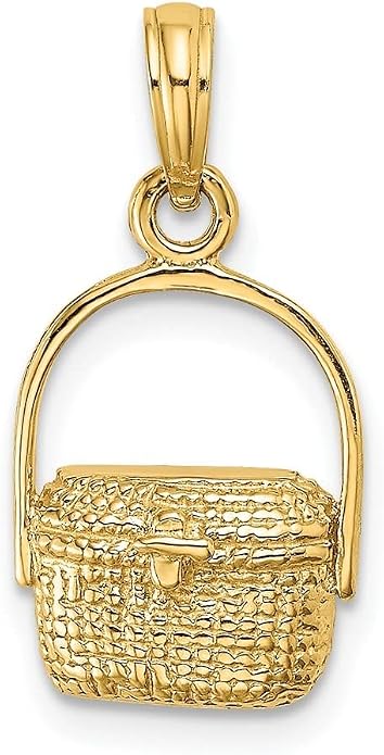 10K Yellow Gold 2-D Nantucket Lightship Basket Charm