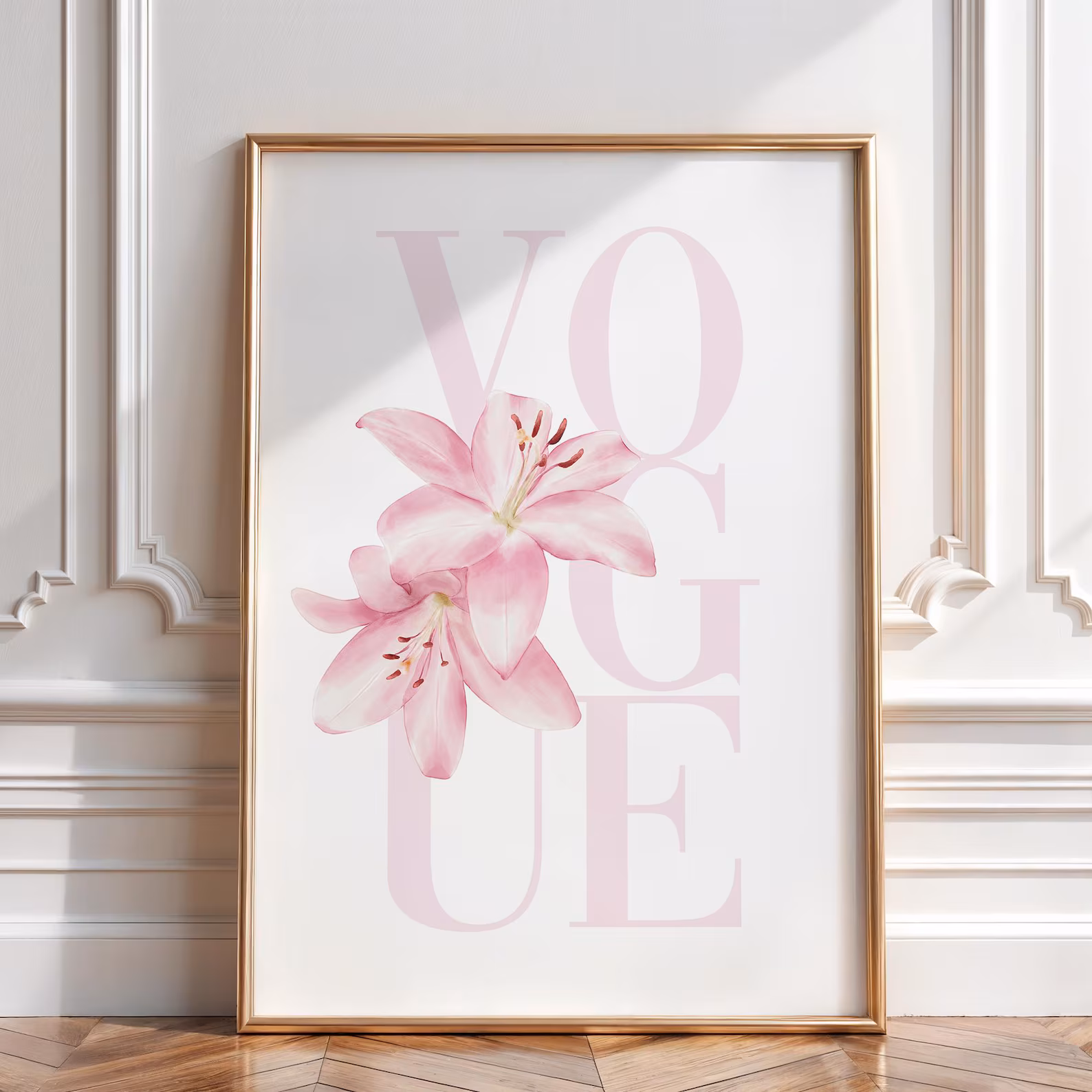 Pink Lily Vogue Cover Print — Trendy Fashion Wall Art