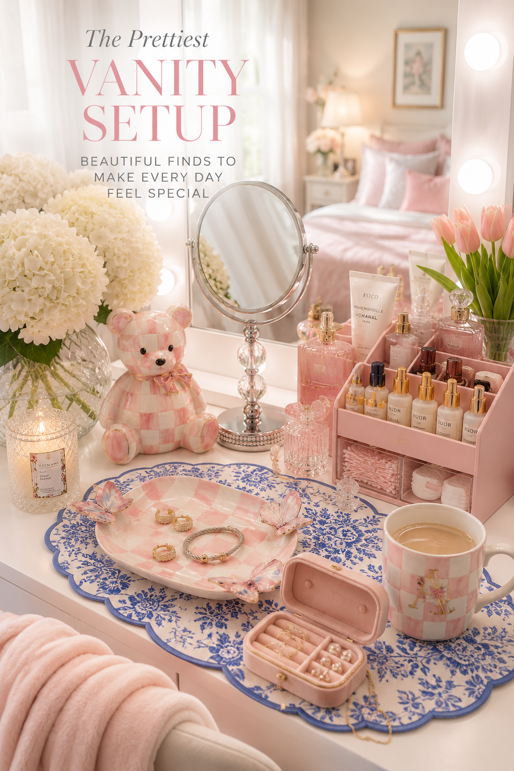 The Prettiest Vanity Setup — save on Pinterest