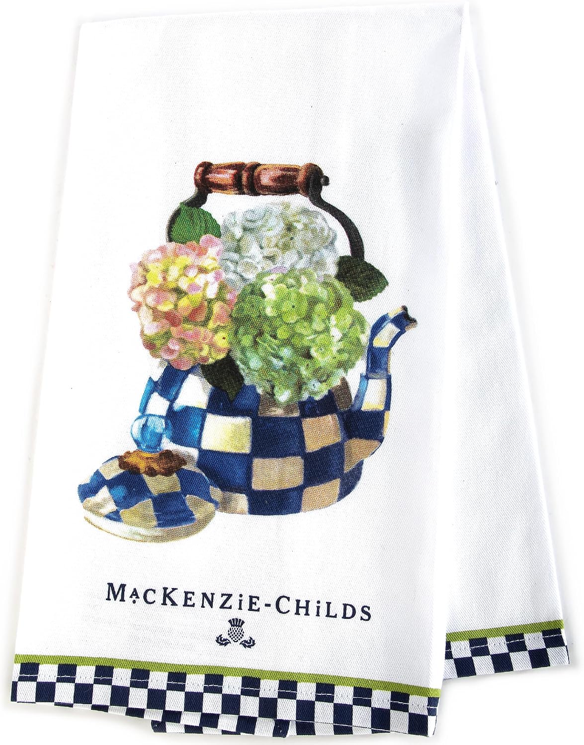 MacKenzie-Childs Hydrangea Tea Kettle Dish Towel