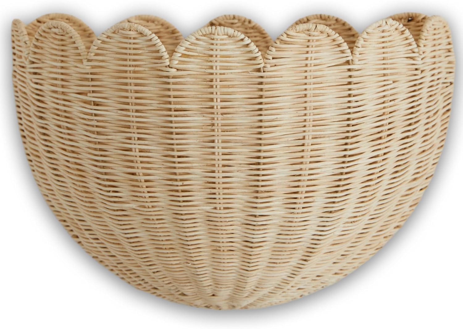 BEBE BASK Scalloped Wicker Wall Basket (16" x 10" x 7")