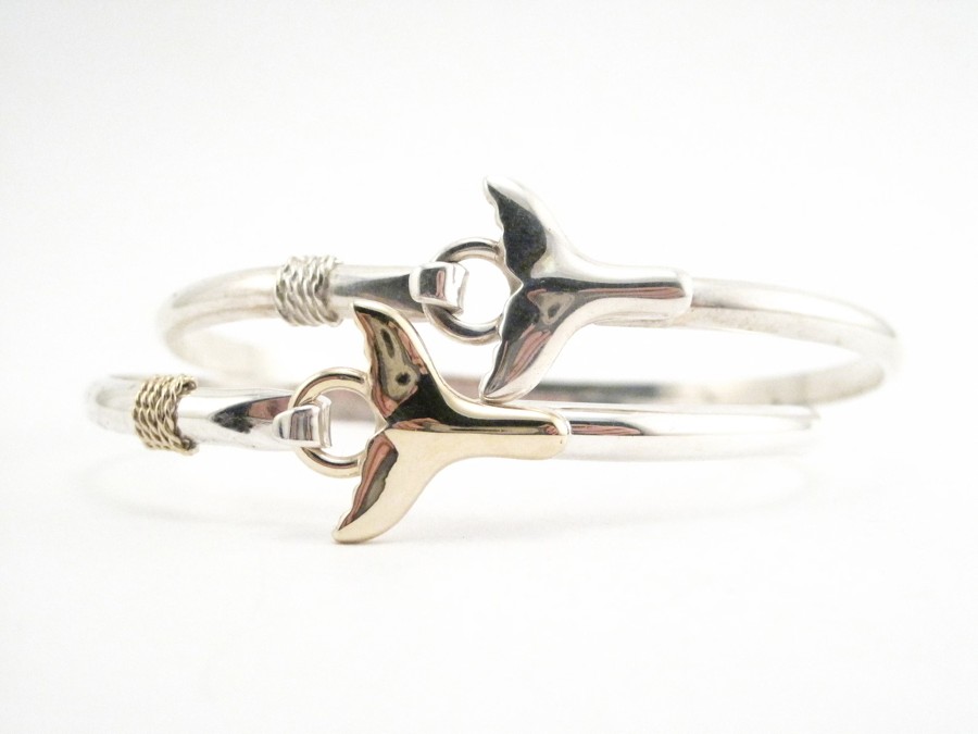 Cape Cod Whale Tail Bracelet (Sterling Silver, Silver or Gold Tail)
