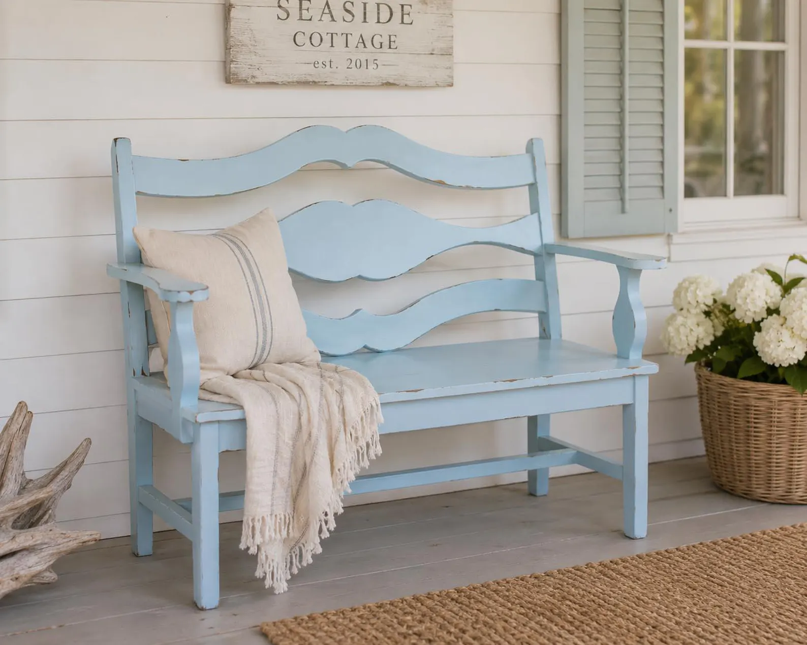 Charleston Cottage Bench — Handmade Coastal Porch Seating