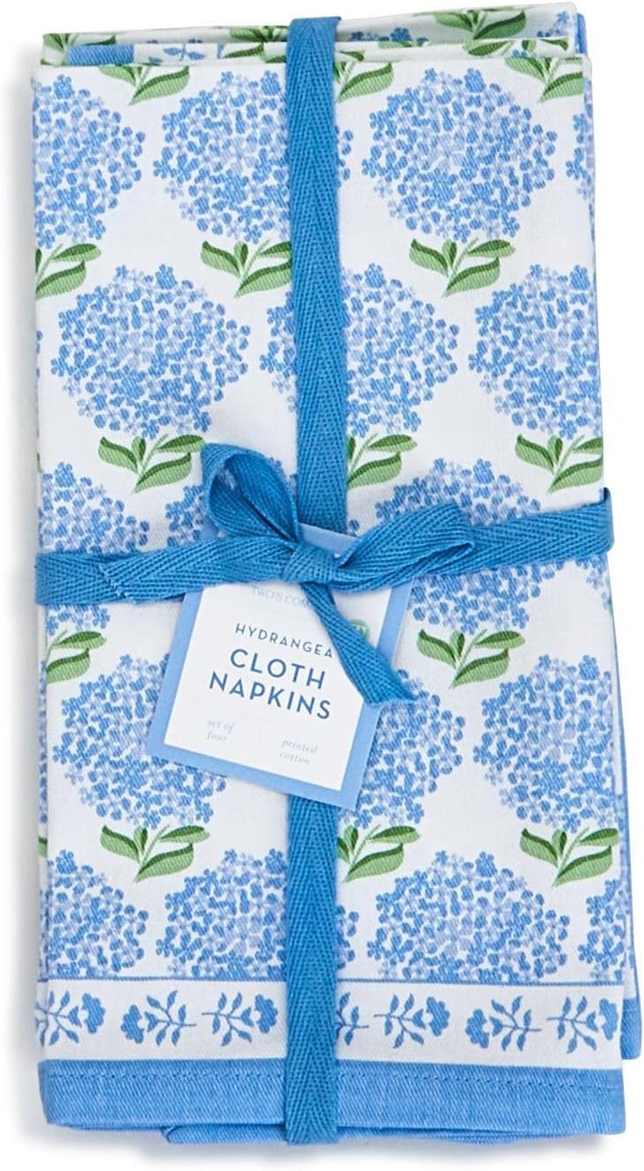 Two's Company Hydrangea Cotton Cloth Napkins (Set of 4)