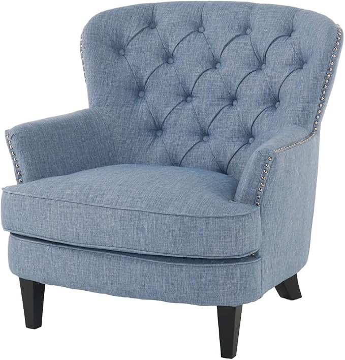 Christopher Knight Home Tafton Tufted Club Chair — Light Blue