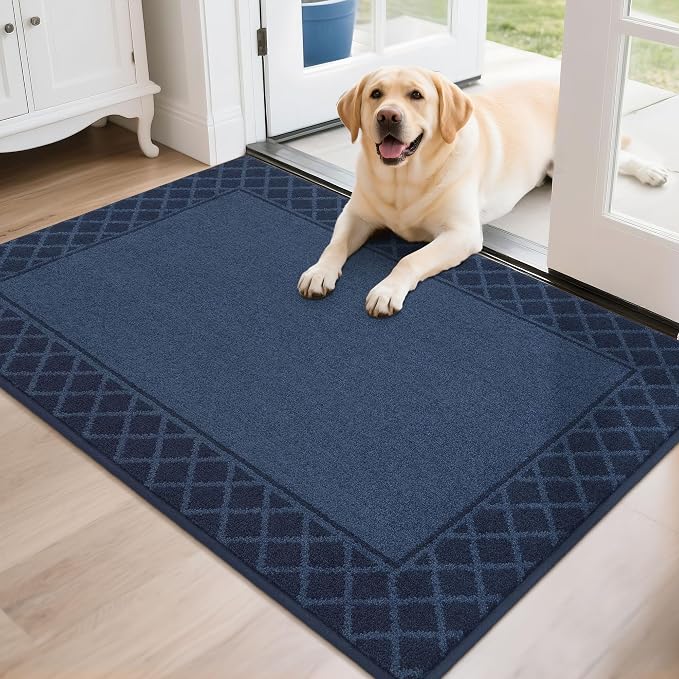 BEQHAUSE Navy Blue Low-Profile Entry Door Mat — 32" x 48"