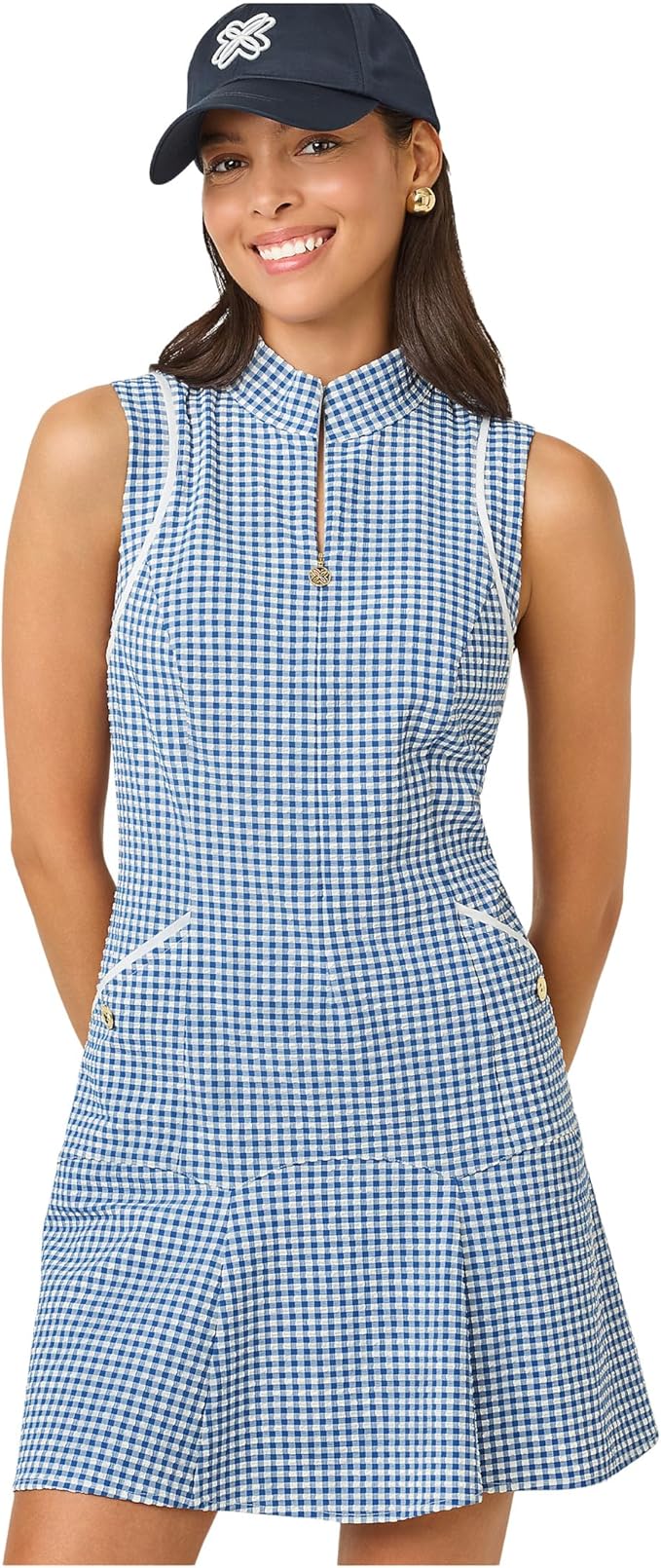 Lilly Pulitzer Flounce Starlight Blue Gingham Tennis Dress