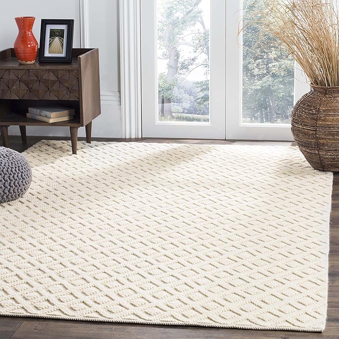 SAFAVIEH Vermont Handmade Wool Rug — Ivory Textured