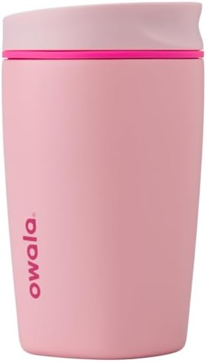 Owala SmoothSip Insulated Coffee Tumbler, 12 oz (Pucker Up Pink)