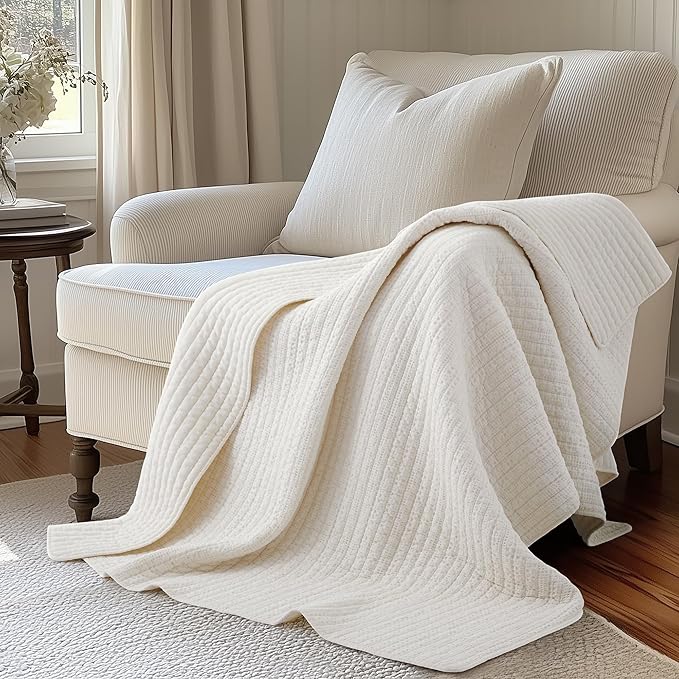 Levtex Home Textured Waffle Natural Throw (50x60)